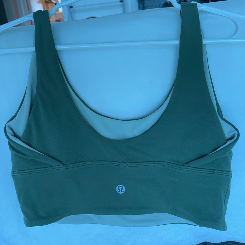 Lululemon reversible align bra, size 6 in colors green twill & other light green